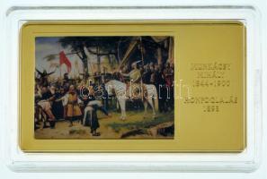 2014. &quot;A magyar festészet remekművei / Munkácsy Mihály 1844-1900 / Honfoglalás 1893&quot; aranyozott, multicolor Cu emlékérem kapszulában (35x60mm) T:PP