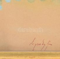 Neogrády Antal (1861-1942): Kecskével a hídon. Akvarell, papír, jelezve balra lent. Üvegezett, faker...