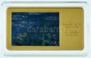 DN "A világ leghíresebb festményei / Claude Monet 1840-1926. - Tavirózsák 1915-1926." aranyozott, multicolor Cu emlékérem kapszulában (35x60mm) T:PP