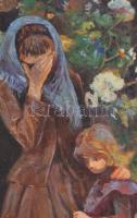 Jelzés nélkül: Anya gyermekével. Olaj, farost. Dekoratív fakeretben. 48x31,5 cm