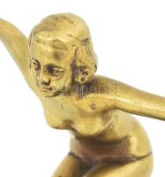 Kerényi Jenő vagy az ő stílusában: Táncoslány. Bronz, márvány talapzaton, jelzés nélkül, m: 10 cm