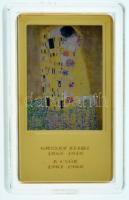 DN &quot;A világ leghíresebb festményei / Gustav Klimt 1862-1918. - A csók 1907-1908.&quot; aranyozott, multicolor Cu emlékérem kapszulában (35x60mm) T:PP