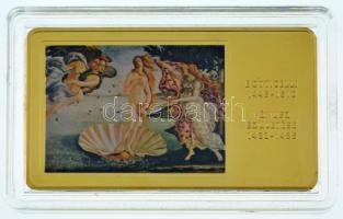 DN "A világ leghíresebb festményei / Botticelli 1445-1510. - Vénusz születése 1482-1485." aranyozott, multicolor Cu emlékérem kapszulában (35x60mm) T:PP
