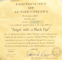 Norman Rockwell porcelán dísztál. 1975, jelzett, hibátlan, d: 21 cm, certifikáttal