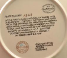 Norman Rockwell porcelán dísztál. 1975, jelzett, hibátlan, d: 21 cm, certifikáttal