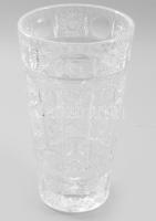 Ólomkristály váza. Gazdag csiszolt mintával, jelzés nélkül, hibátlan, m: 25 cm