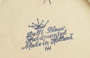 Delft dísztál. Jelzett, hibátlan, d: 26 cm