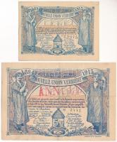 Belgium / Lodelinsart 1915. 1Fr + 5Fr piros ANNULE felülbélyegzéssel T:F szép papír Belgium / Lodelinsart 1915. 1 Franc + 5 Francs with red ANNULE overprint C:F fine paper