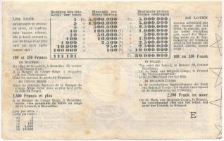 Belga-Kongó 1934. "Gyarmati lottó" 50Fr értékű sorsjegye T:F
Belgian-Congo 1934. "Co...