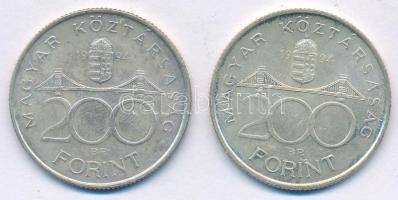 1994. 200Ft "Deák" Ag (2x) T:AU,XF patina Adamo F13.1
