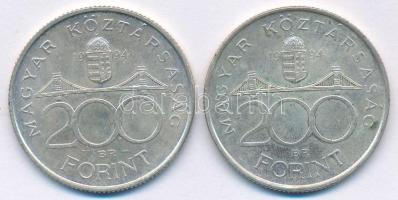 1994. 200Ft "Deák" Ag (2x) T:AU patina Adamo F13.1