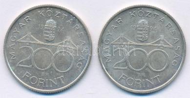 1994. 200Ft "Deák" Ag (2x) T:AU patina Adamo F13.1