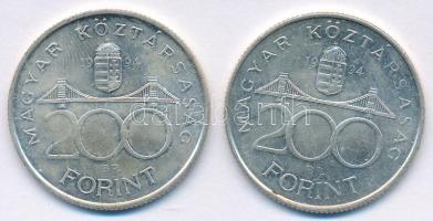 1994. 200Ft "Deák" Ag (2x) T:AU patina Adamo F13.1