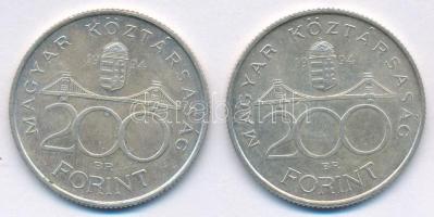 1994. 200Ft "Deák" Ag (2x) T:AU patina Adamo F13.1