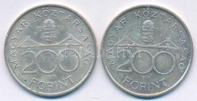 1994. 200Ft "Deák" Ag (2x) T:AU patina Adamo F13.1