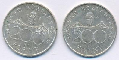 1994. 200Ft "Deák" Ag (2x) T:AU patina Adamo F13.1