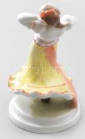 Herendi matyó táncos lány. Jelzett, kézzel festett, hibátlan, m: 15,5 cm