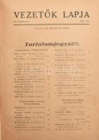 1942-1943 Vezetők Lapja c. cserkész folyóirat egybekötött számai (12 db), 1942. szeptember-1943. augusztus + A Magyar Cserkészmozgalom országos parancsnokának 1-11. sz. körlevele. Félvászon-kötésben.