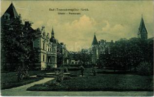 1910 Trencsénteplic, Trencianske Teplice; Sétatér. Wertheim Zsigmond kiadása / promenade (fa)