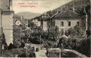 Trencsénteplic, Trencianske Teplice; Nyaralók. Wertheim Zsigmond kiadása / Willenviertel / villas
