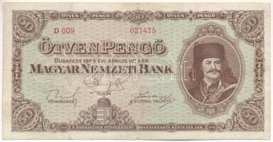 1945. 50P T:F,VG a hajtás mentén kis szakadás Adamo P15