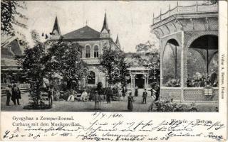 1900 Pöstyén, Pistyan, Piestany; Gyógyház és zene pavilon. A. Bernas kiadása / spa and music pavilion (EB)