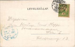 1901 Pöstyén, Piestany; Aus dem Pistyaner Badeleben. Der Cursaal, Auf der Reunion, Curpark / A vigad...