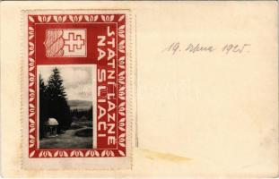 Szliács-fürdő, Kúpele Sliac; fürdő belső + bélyeg / spa interior + stamp