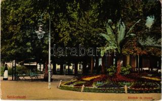 1918 Szliács, Sliac; kávéház és étterem. Krompecher Gy. és fia kiadása / cafe and restaurant (EK)