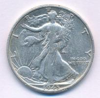 Amerikai Egyesült Államok 1943S 1/2$ Ag "Walking Liberty" T:F ph., karc
USA 1943S 1/2 Dol...