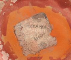 Tófej király díszítéses kínáló. Jelzett, minimális kopással, 17,5x15,5 cm