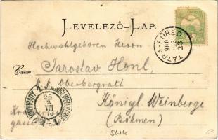 1900 Tátra, Magas-Tátra, Vysoké Tatry; Kohlbach szálloda a lomnici csúccsal / Hotel Kohlbach mit Lom...