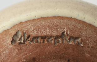 Türkizmázas kisváza. Jelzett, hibátlan, m: 10 cm