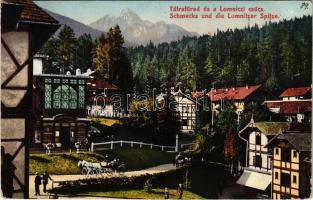 1915 Tátrafüred, Schmecks, Smokovec (Magas-Tátra, Vysoké Tatry); Lomnici csúcs. Cattarino S. utóda Földes Samu kiadása / Lomnitzer Spitze (EK)