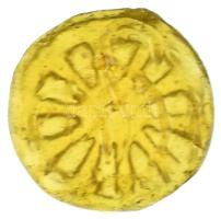 Zboró / Aspremont uradalom ~1800. Iniciálés, üveg igásrobot bárca, világos borsárga T:XF Zborov / Aspremont Estate ~1800. Glass corvée token with initials, light wine-yellow C:XF