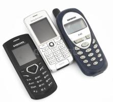 3 darab mobiltelefon, Siemenes, Samsung, Sony Ericsson