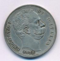 Olaszország 1878R 5L Ag "I. Umberto" fém utánveret, peremen "FERT" (23,09g) T:AU Italy 1878R 5 Lire Ag "Umberto I" metal restrike, on the edge with "FERT" (23,09g) C:AU