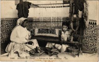 Scenes et ypes. Fabrique de Tapis Marocaine / Moroccan folklore, carpet making (fl)