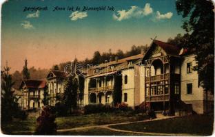 1916 Bártfafürdő, Bardejovské Kúpele, Bardiov, Bardejov; Anna és Blumenfeld lak. Rosenfeld Salamon kiadása / villas (EM)