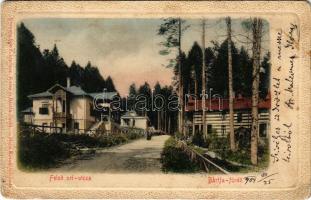 1904 Bártfafürdő, Bardejovské Kúpele, Bardiov, Bardejov; Felső úri utca. Eschwig Ede F. kiadása, Hajts Kornél felvétele / street, villas (EK)