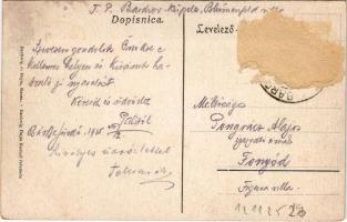 1925 Bártfafürdő, Bardejovské Kúpele, Bardiov, Bardejov; Templom tér a főforrással. Eschwig és Hajts...