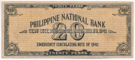 Fülöp-szigetek / Cebu 1941. 20P T:F lyukasztással érvénytelenítve
Philippines / Cebu 1941. 20 Pesos...