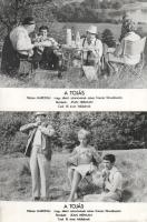 cca 1989 előtt készült ,,A tojás" című francia film jelenetei és szereplői, 9 db vintage produkciós filmfotó (vitrinfotó, lobbyfotó) ezüst zselatinos fotópapíron, a használatból eredő (esetleges) kisebb hibákkal, 18x24 cm