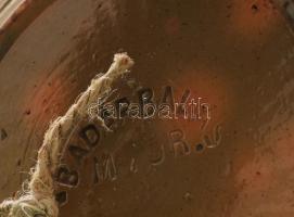 Badár Balázs Mezőtúr áttört, virágos fali dísztál. Kézzel festett, , jelzett minimális kopással d: 2...