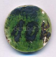 Diósgyőr / Krupinszky Porcelángyár 1922. Kerámia szükségpénz, zöld színű mázas, hátoldalon festett 1...