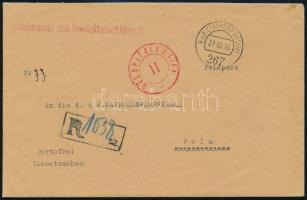 1916 Tábori posta levelezőlap piros SEESPITALSCHIFF , K.u.K. ETAPPENPOSTAMT / 267