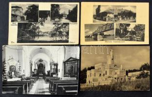 Kb. 109 db MODERN magyar város képeslap vegyes minőségben. Főleg Képzőművészeti Alap, Művészeti alkotások / Cca. 109 modern Hungarian town-view postcards in mixed quality