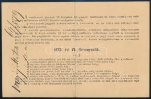 1878 Vadászati jegy Hódmezővásárhelyen kiállítva, Ábrai Károly (1830-1912), Hódmezővásárhely polgárm...