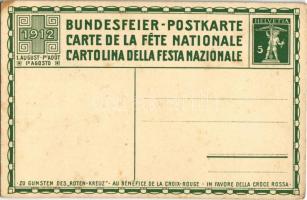 1912 Bundesfeier-Postkarte / Fete Nationale / Festa nazionale / Swiss patriotic propaganda art postc...