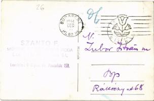 1941 Budapest, "Boldog Újévet - F. Szántó műszaki fényképész" Szántó F. műszaki és sajtófo...